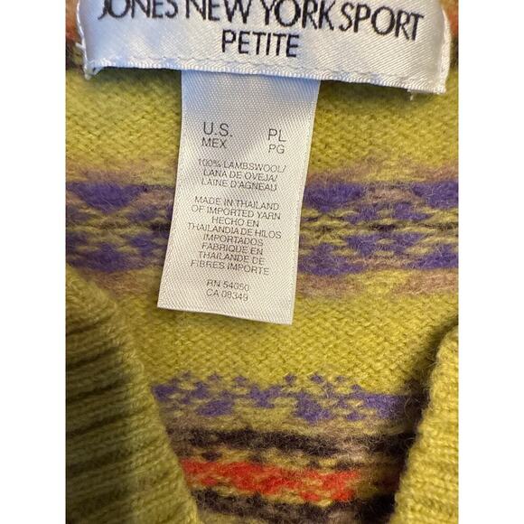 JONES NEW YORK SPORT VINTAGE chunky knit SWEATER - petite large PL - Picture 3 of 4